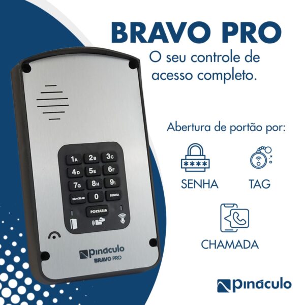 Porteiro Interfone Sem Fio Via Celular Painel Bravo Pro Ate 4000 Apartamentos Pináculo - Imagem 4