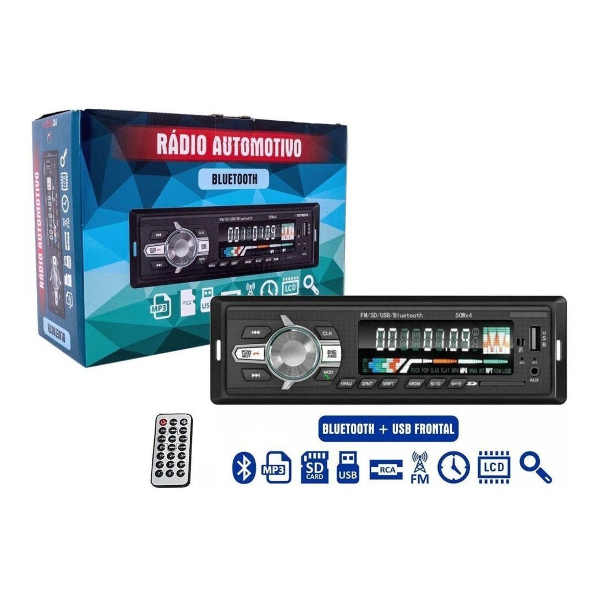 Radio Automotivo Mp3 Player Fm Bluetooth Usb Sd - Imagem 5