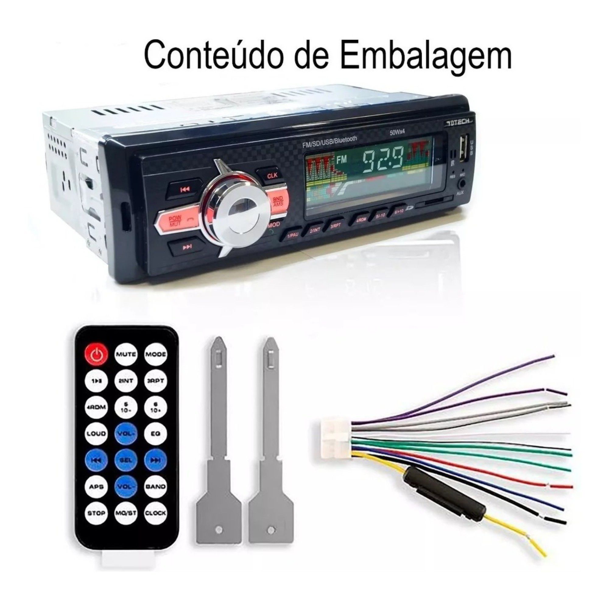 Radio Automotivo Mp3 Player Fm Bluetooth Usb Sd - Imagem 6