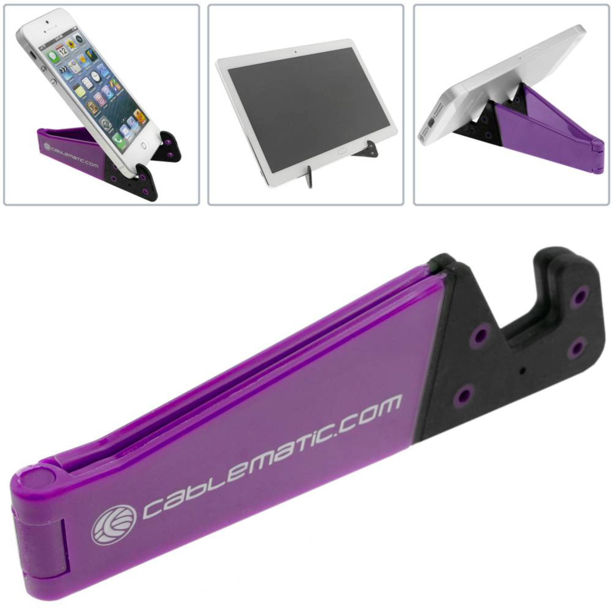 Suporte de Celular Smartphone de Mesa Universal Horizontal e Vertical - Imagem 2