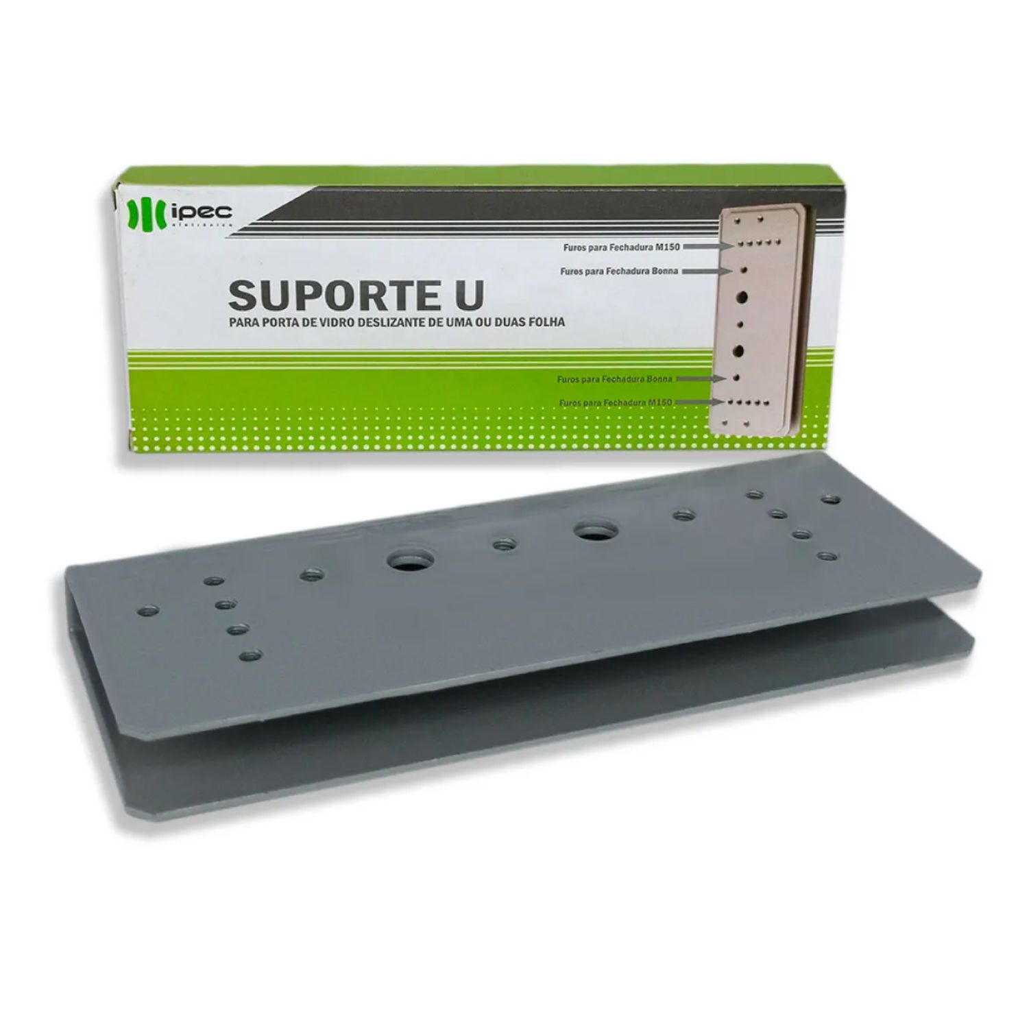 Suporte U Para Porta De Vidro Ipec - Imagem 2