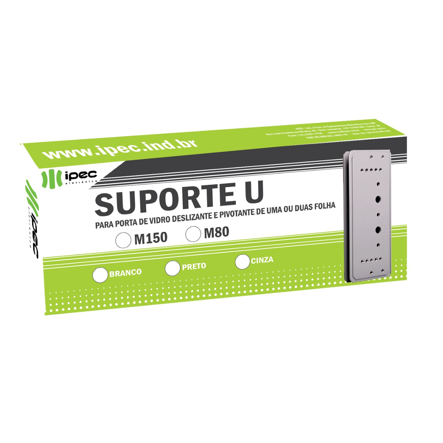 Suporte U Para Porta De Vidro Ipec - Imagem 5