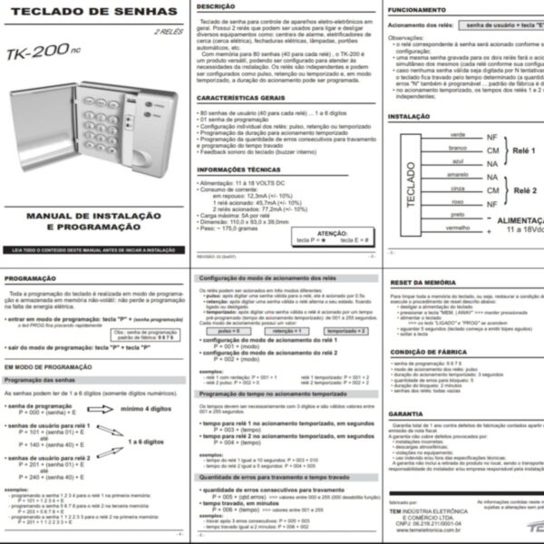 Teclado de Senha TK-200 TEM - Image 2