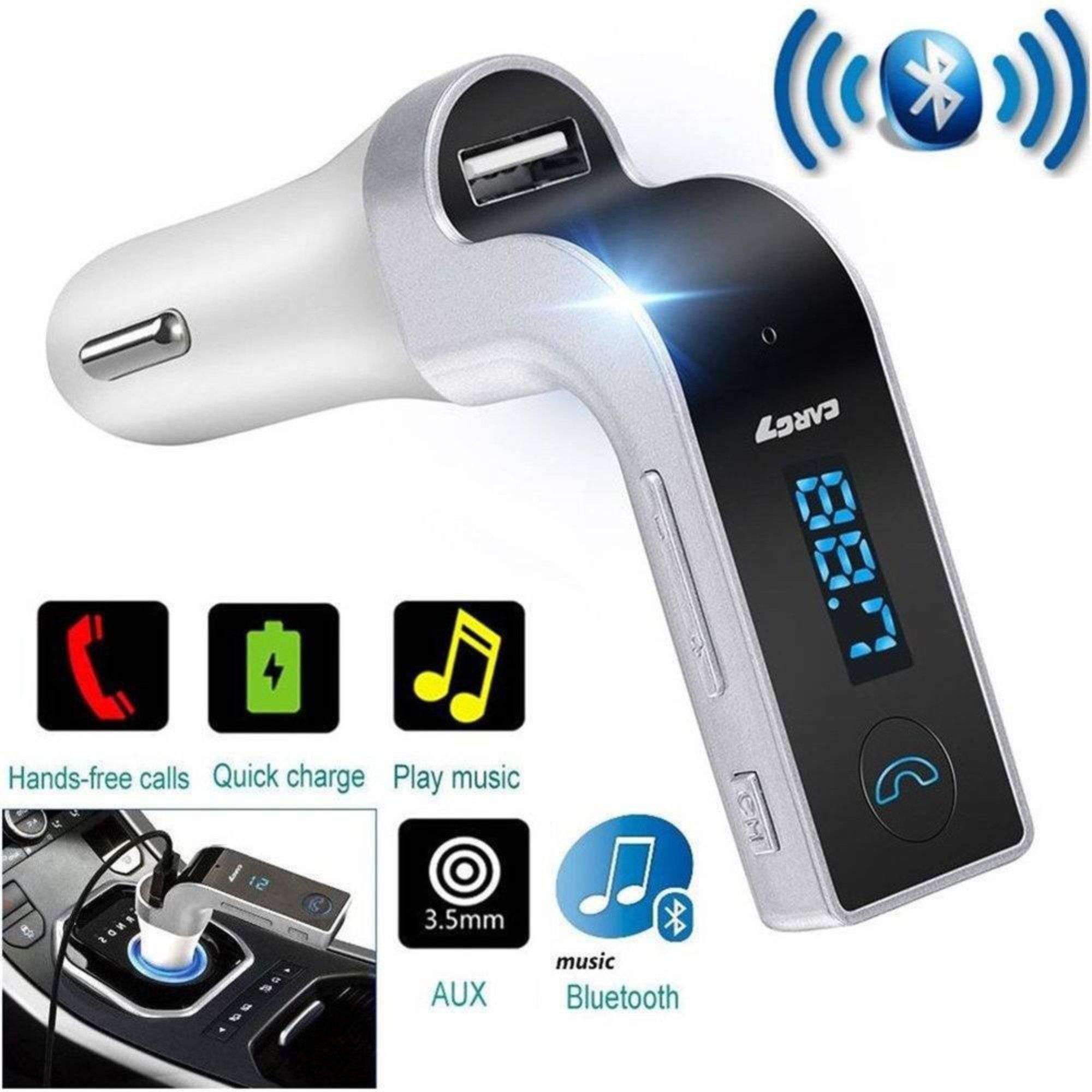 Transmissor Veicular C/ Bluetooth FM MP3 USB e Pendrive - Imagem 3