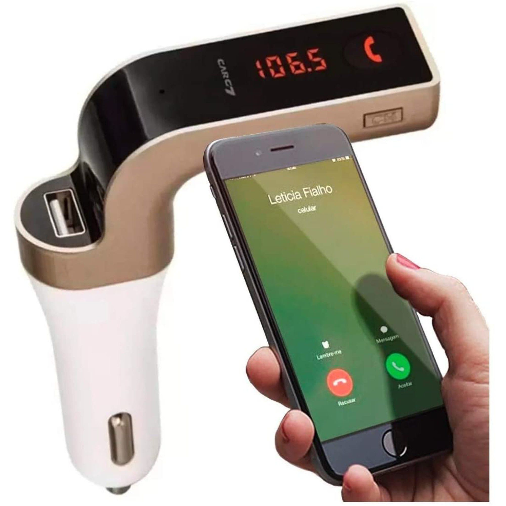 Transmissor Veicular C/ Bluetooth FM MP3 USB e Pendrive - Imagem 6